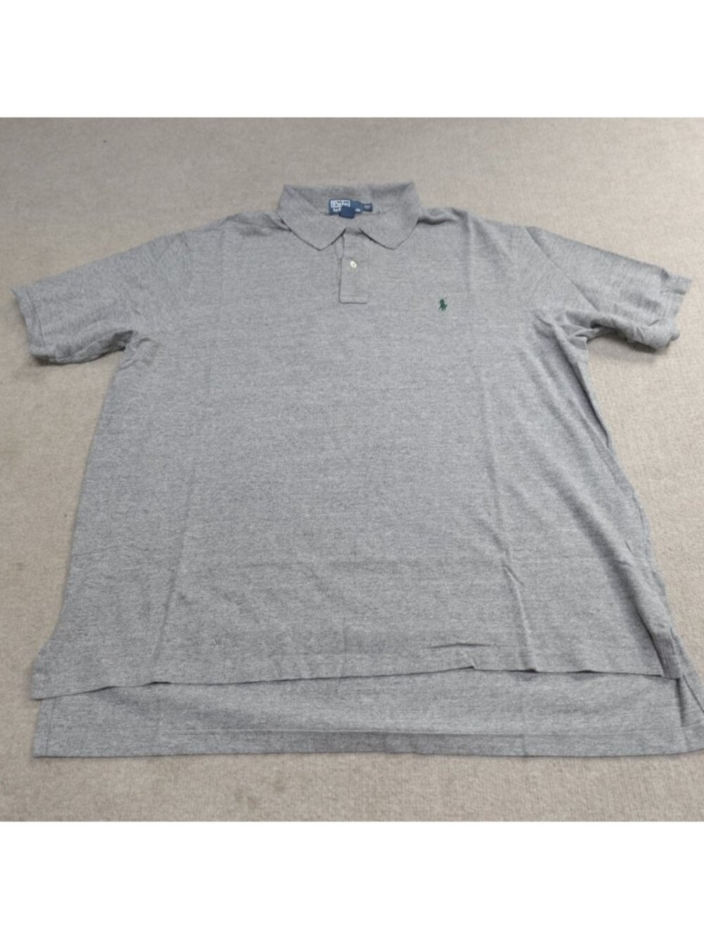 Polo Ralph Lauren Polo Shirt 3XLT Gray Heather Solid Pique Cotton